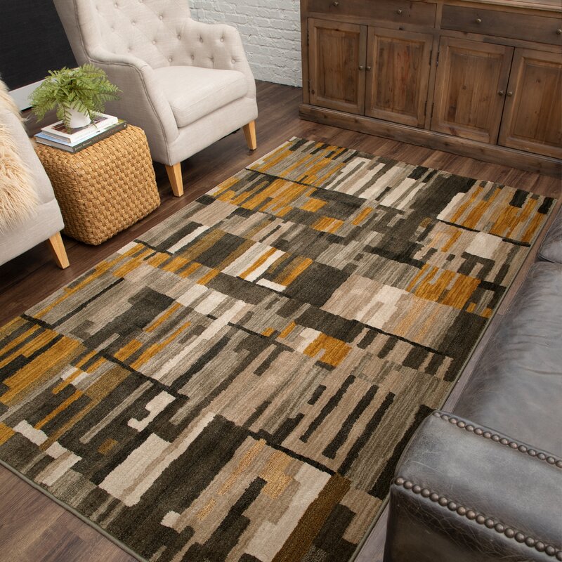 Orren Ellis Towanna Geometric Mustard Yellow Area Rug & Reviews | Wayfair